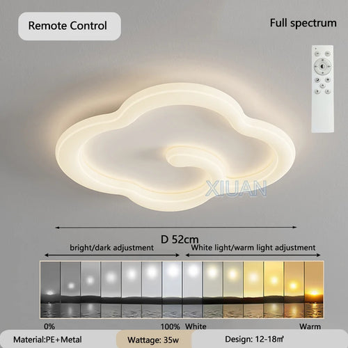 lustre scandinave nuage blanc avec télécommande optionnelle led - vue 13 sur 16