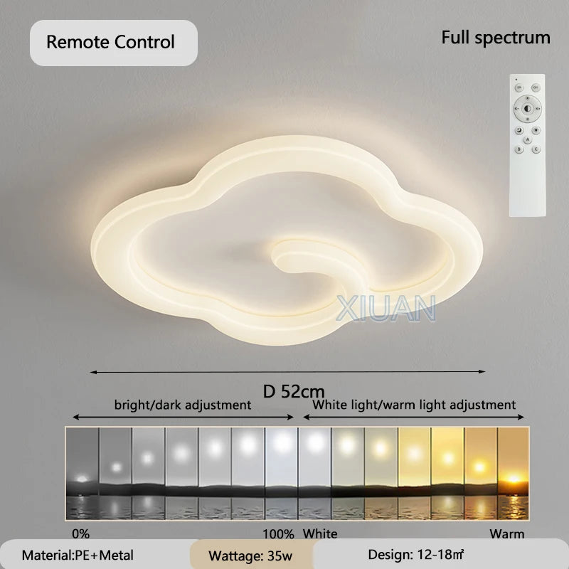 lustre scandinave nuage blanc avec télécommande optionnelle led - vue 12 sur 16
