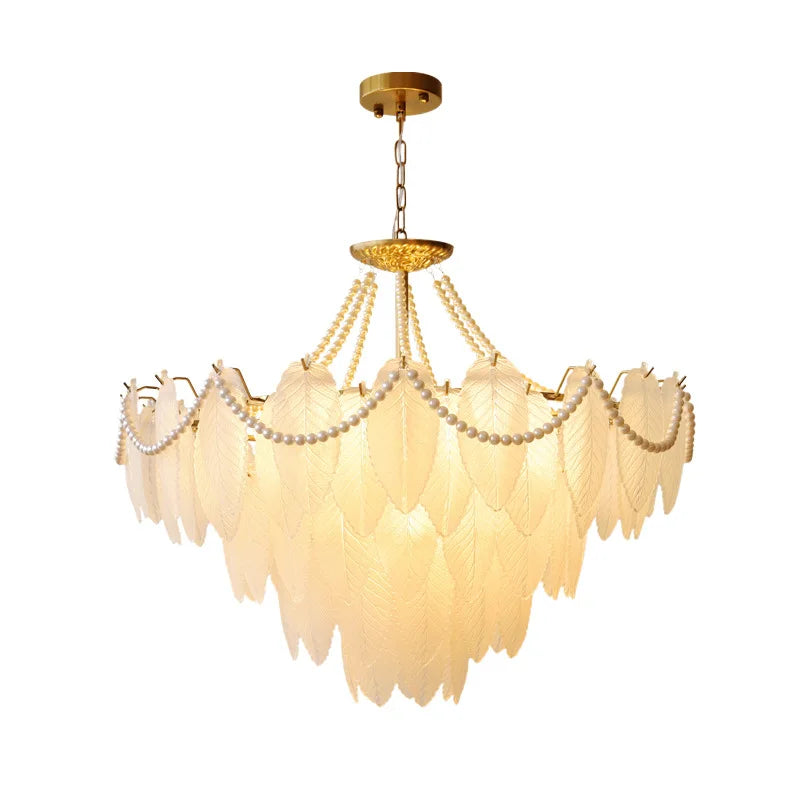 Modern luxury LED leaf dining room chandeliers Creative living room lights Bedroom, kitchen island decorative lighting fixtures - vue 3 sur 11