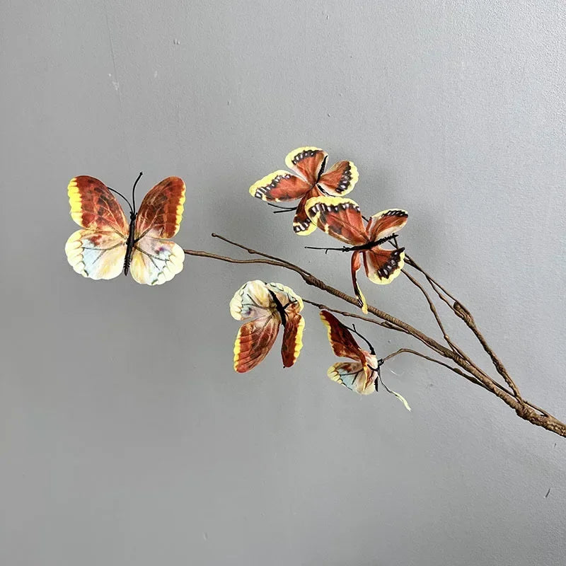branche de papillon artificielle avec fausses fleurs décoratives pour jardin - vue 8 sur 13