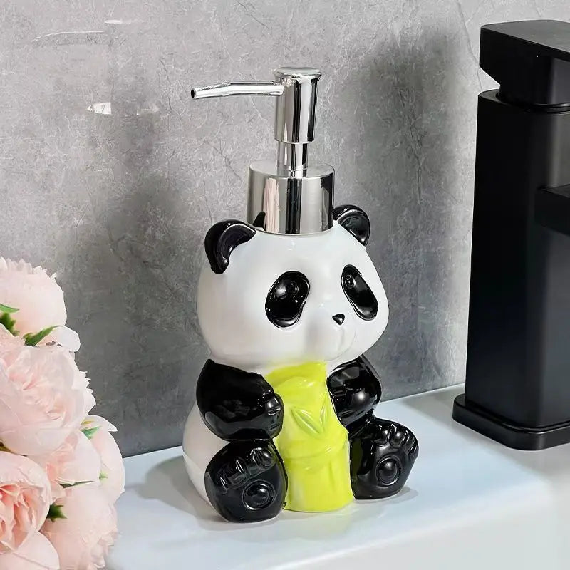 bouteille de lotion céramique panda pour salle de bain - vue 2 sur 6