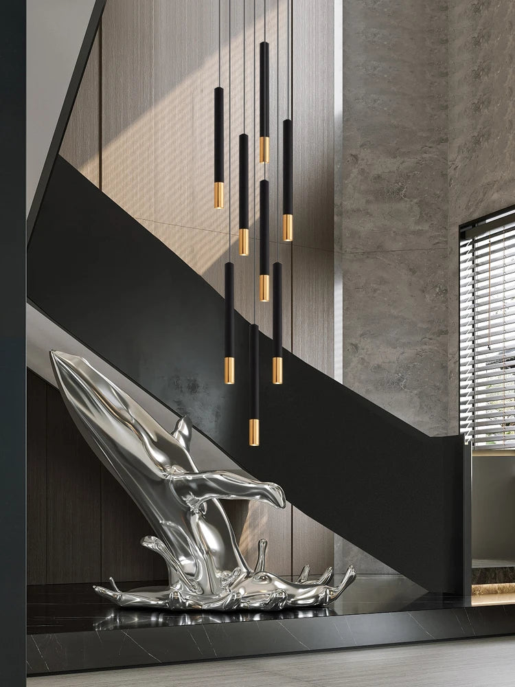 lustre led tubulaire pour éclairage intérieur de restaurant - vue 4 sur 17