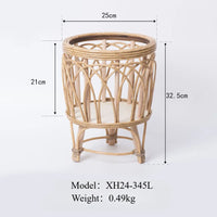 pot de fleurs en rotin support créatif en bambou