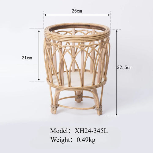 pot de fleurs en rotin support créatif en bambou