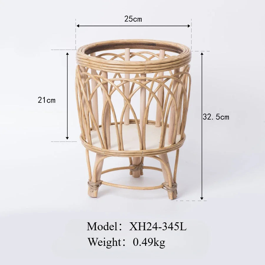 pot de fleurs en rotin support créatif en bambou