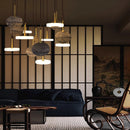 plafonnier en marbre et bois design moderne pour éclairage élégant