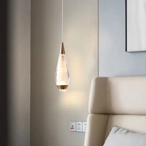 Lamp Modern 3-Lights Kitchen Island Pendant Lighting, Mini LED Light Fixtures Gold Crystal Hanging Light Fixture For Bedside R - vue 4 sur 9