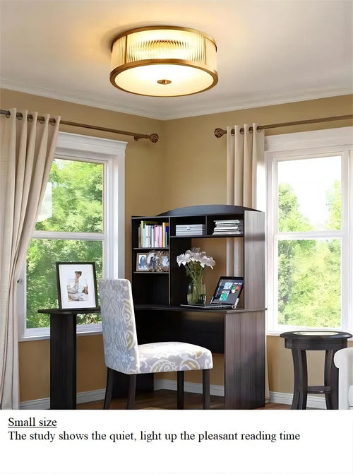 plafonnier led en cuivre et cristal design créatif pour intérieur décoratif - vue 4 sur 8