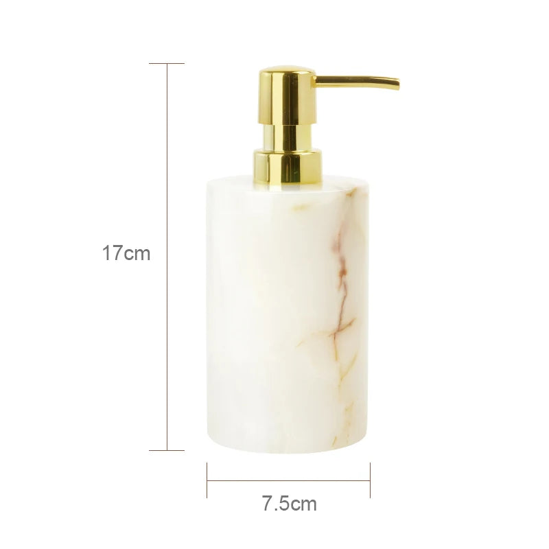 ensemble accessoires de salle de bain en marbre naturel luxe - vue 13 sur 23