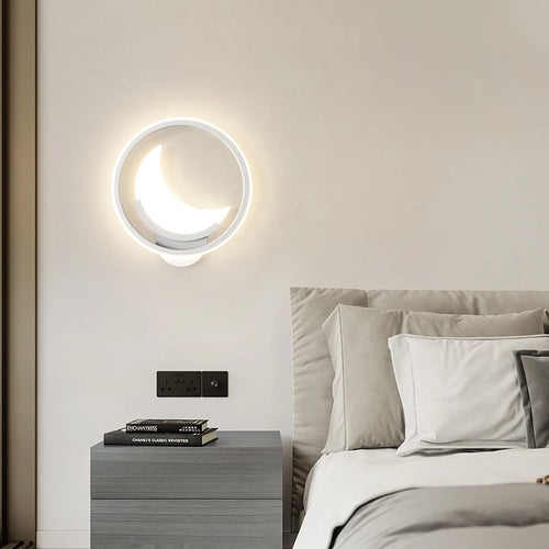 Chambre d'enfants appliques moderne Simple créatif dessin animé nuage lumière LED lune chambre lampe de chevet filles garçons Loft lampe de lit - vue 4 sur 9