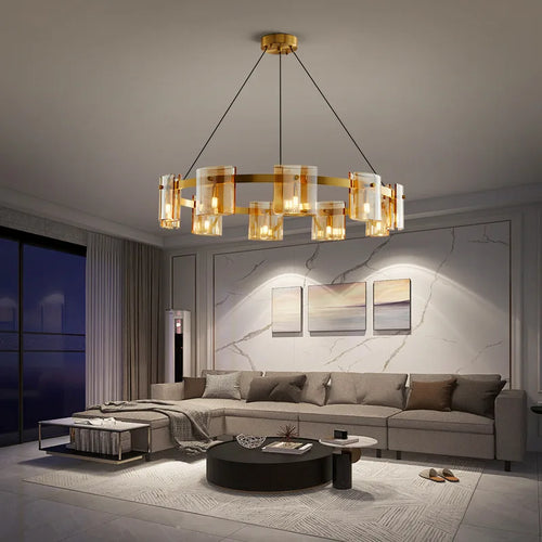 lustre moderne en verre fumé pour une décoration élégante - vue 5 sur 16