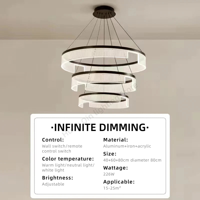Circular Acrylic Living Room Pendant Light, Pendant Lamp Chandelier, Hanging Light Fittings, Hanging Light Pendant Lamp - vue 10 sur 10