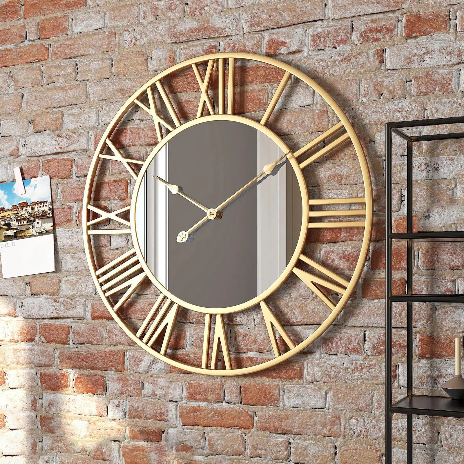 horloge silencieuse décorative avec chiffres romains pour cafés et magasins - vue 8 sur 8