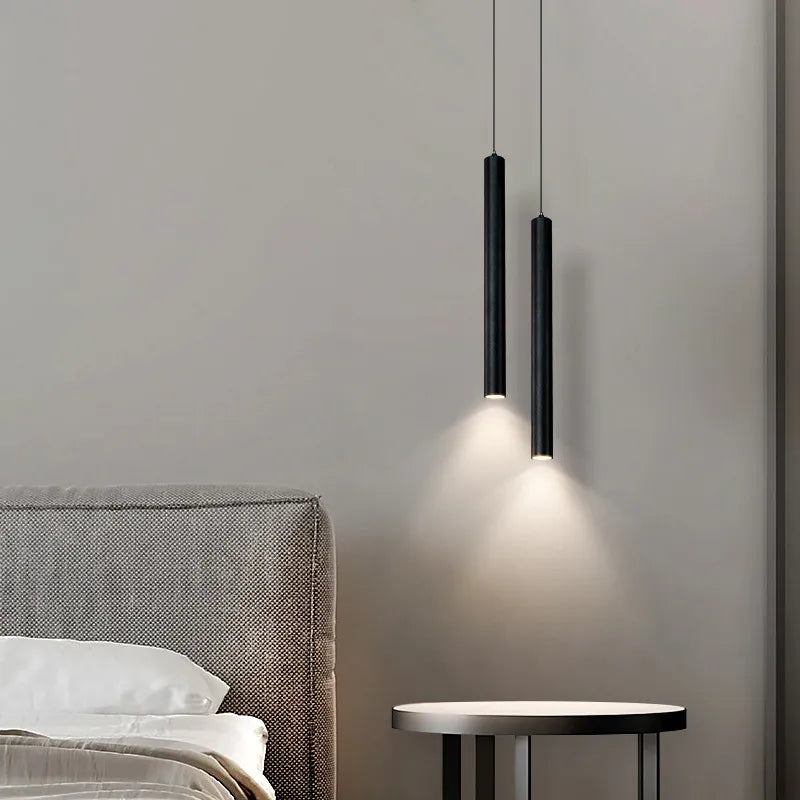 Moderne nordique suspension LED lampe Double tête suspension salle à manger 2m lampe suspendue tuyau Decora cylindre tuyau ligne lustre - vue 4 sur 8