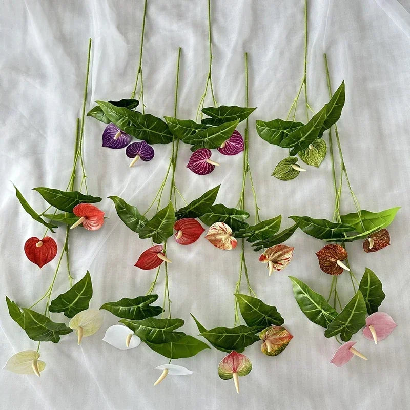 fleurs artificielles anthurium pour décoration de fête et vacances - vue 4 sur 16
