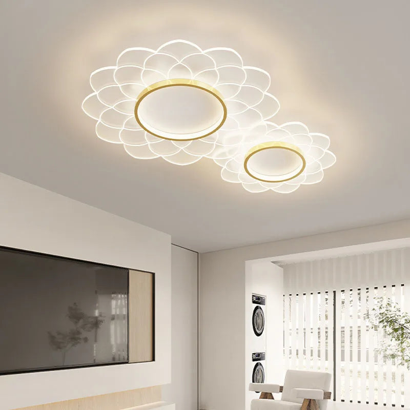 plafonnier led spot design floral en acrylique pour décoration intérieure - vue 4 sur 12