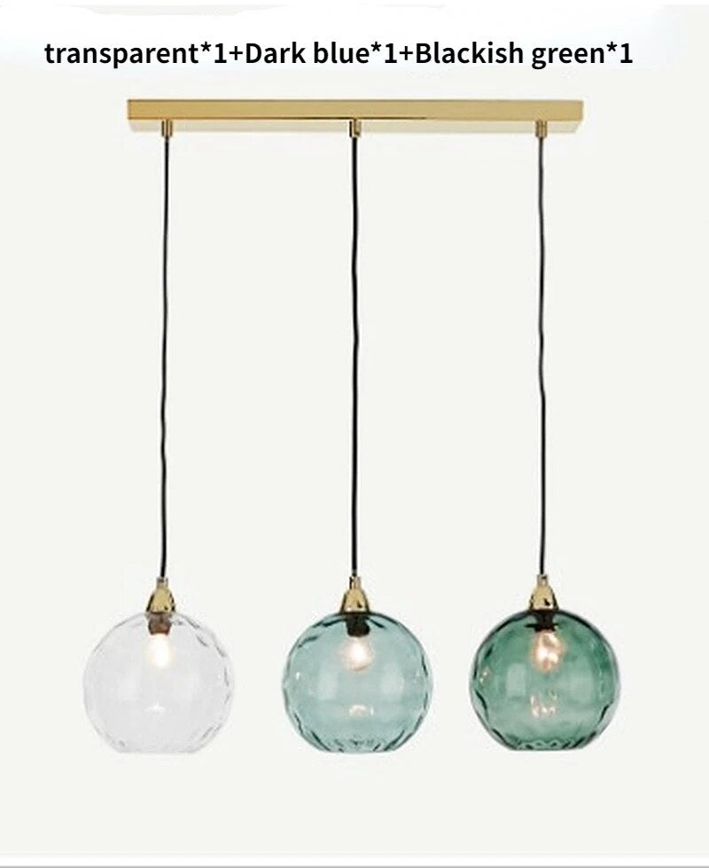 lustre verre coloré nordique moderne grain eau - vue 26 sur 29