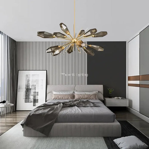 lustre minimaliste américain en verre post-moderne créatif - vue 5 sur 9