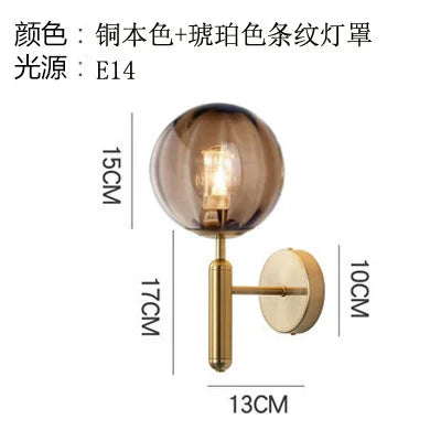 Applique nordique chambre moderne à côté de boule de verre applique murale LED luminaire applique éclairage salle de bain miroir escalier lumière Luminaria - vue 12 sur 14