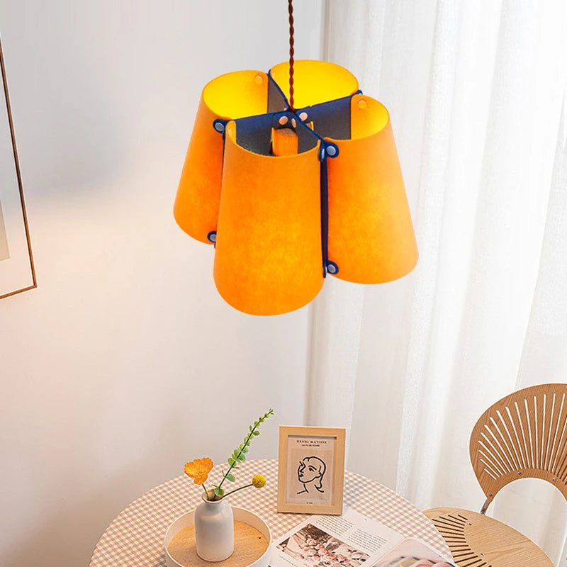 Art Design Restaurant Pendant Lamps Detachable Felt Sconces LED E27 Hanging Light for Living Room Dining Table Green White Pink - vue 2 sur 11