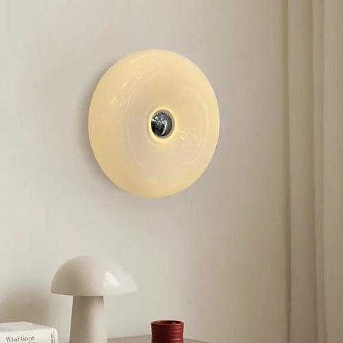 Modern Glass Wall Lamps for Bedside Living Room Stair Hallway Lighting 220V Milky White Glass Sconce Remote Control Optional - vue 3 sur 8