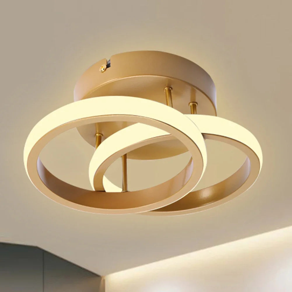 Plafonnier en métal lustre moderne haute luminosité porche lampe d'entrée lampe de plafond à économie d'énergie pour salon chambre - vue 10 sur 24
