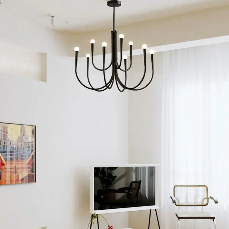 lustre style français doré led pour décoration de luxe - vue 5 sur 14