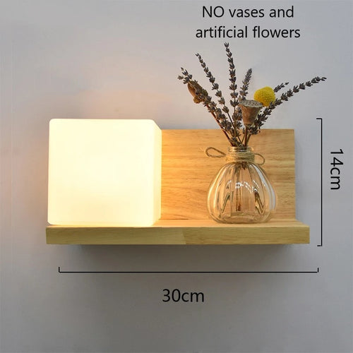 applique murale led en bois avec pot de plante nordique - vue 10 sur 23
