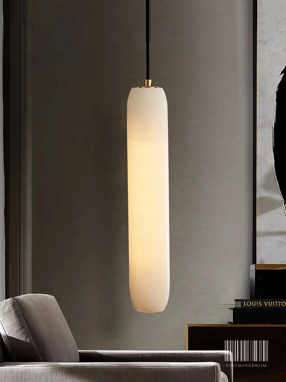 Suspension Simple Créatif Minimaliste Luxe LED Personnalité Artistique Marbre pour Escalier - vue 3 sur 19