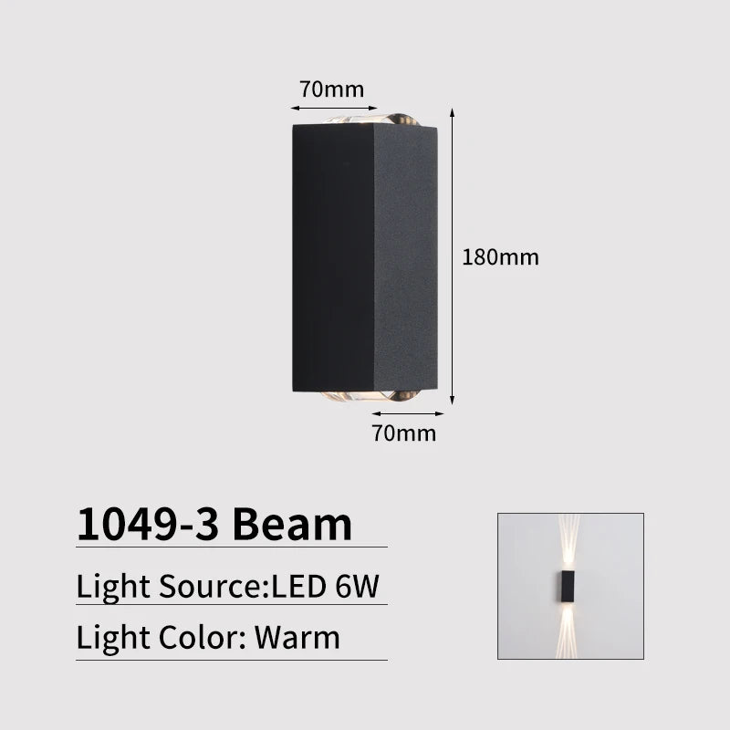 JoollySun applique murale LED lumières éclairage extérieur moderne décor à la maison luminaires pour balcon porche lampe étanche IP65 appliques murales - vue 9 sur 11