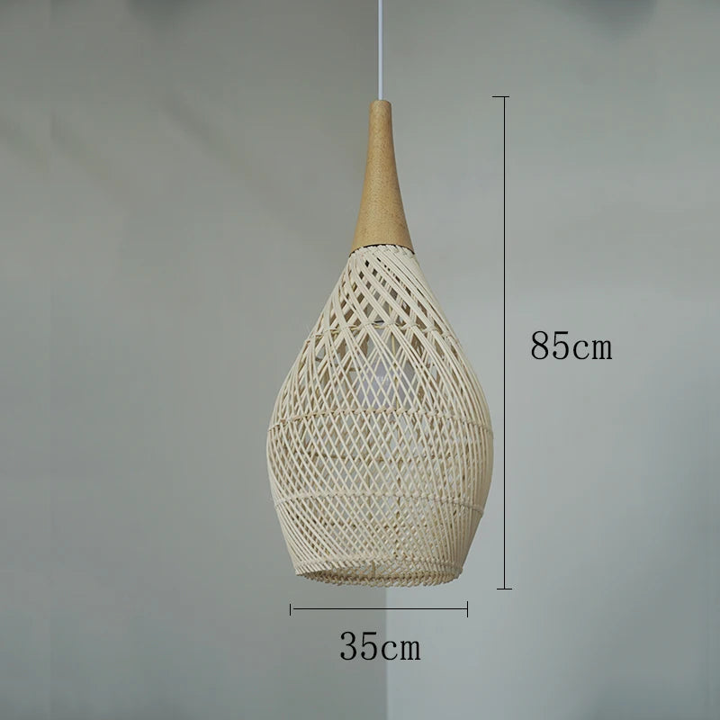 Suspension vintage d'Asie du Sud-Est Lampes en rotin de haute qualité Salle à manger Restaurant Cuisine Luminaires Loft Luminaires - vue 8 sur 27