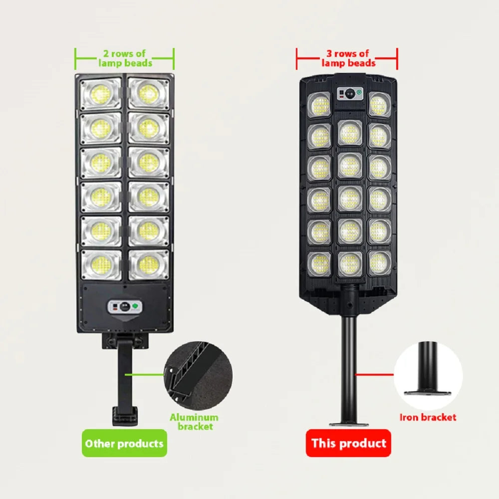 lampadaire solaire 600000 lumens avec capteur de mouvement étanche - vue 5 sur 11
