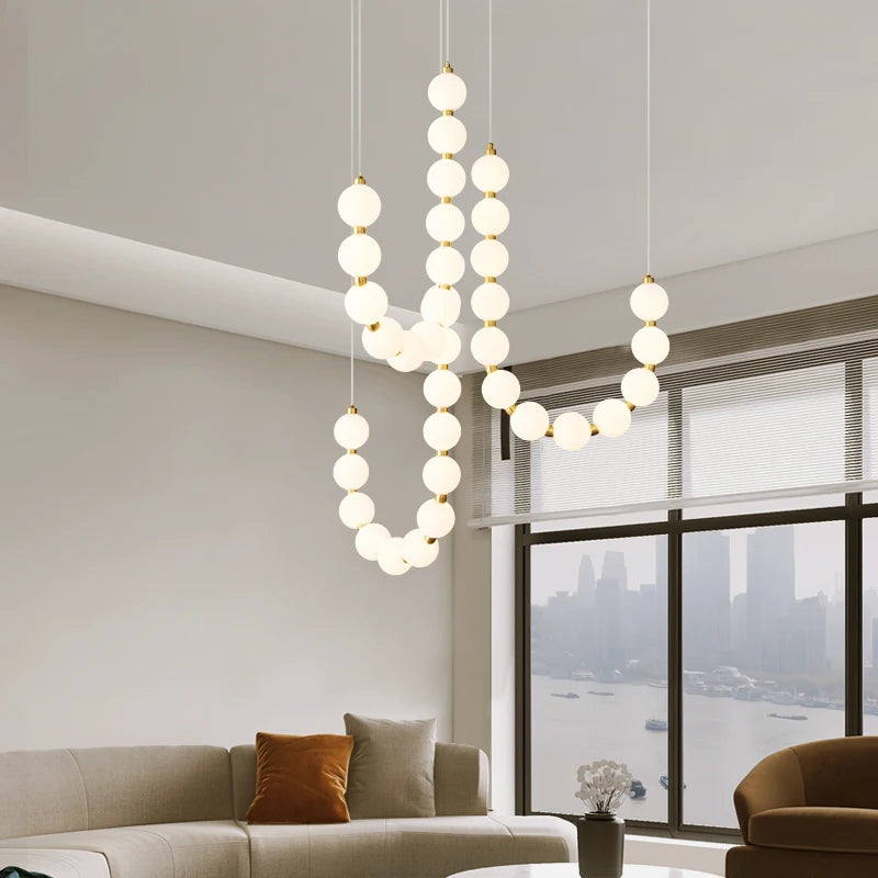 lustre français moderne en cuivre design bar lumière mode duplex simple - vue 3 sur 28