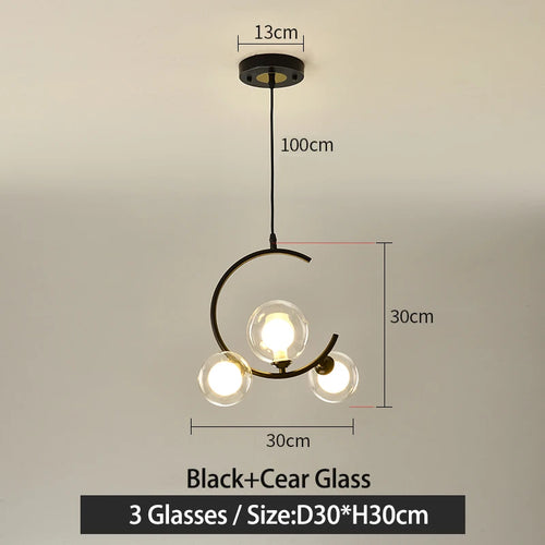 lampe boule en verre nordique décorative et créative - vue 17 sur 16