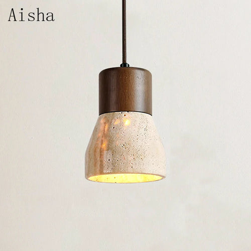 suspension wabi sabi créative en pierre naturelle décorative - vue 5 sur 8
