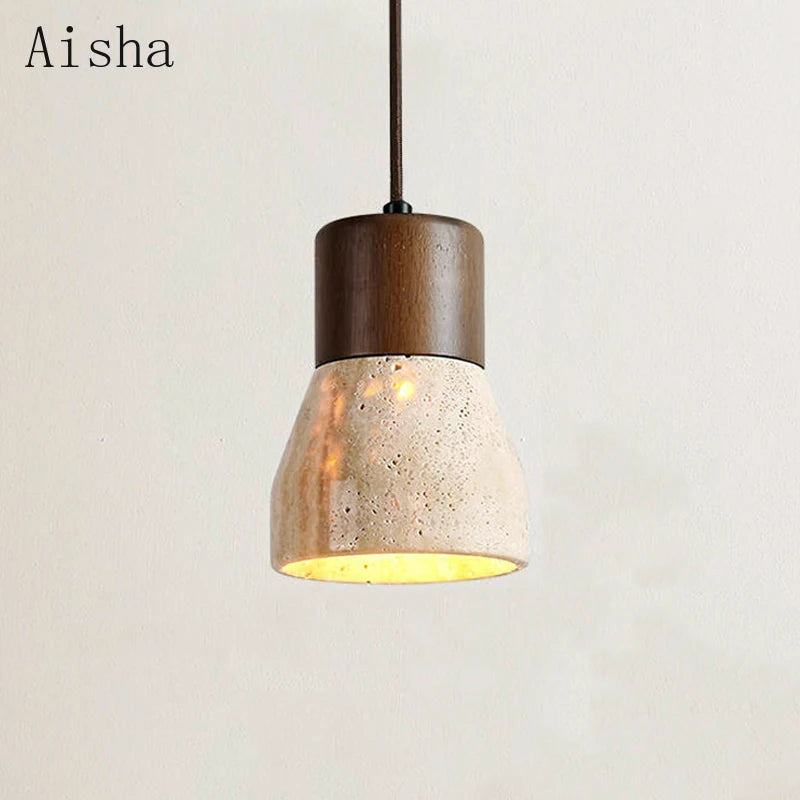 suspension wabi sabi créative en pierre naturelle décorative - vue 4 sur 8