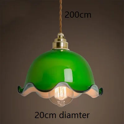 Suspension vintage style américain en cuivre bois et verre - vue 15 sur 30