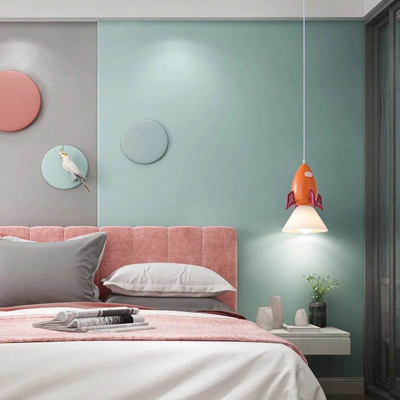 lustre mignon fusée pour éclairage chambre d'enfants décoratif - vue 1 sur 7
