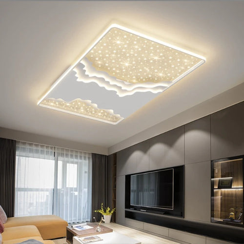 luxe salon plafonnier moderne Intelligent LED décoration intérieure lampes créatif ciel étoilé chambre salle à manger lustre - vue 3 sur 12