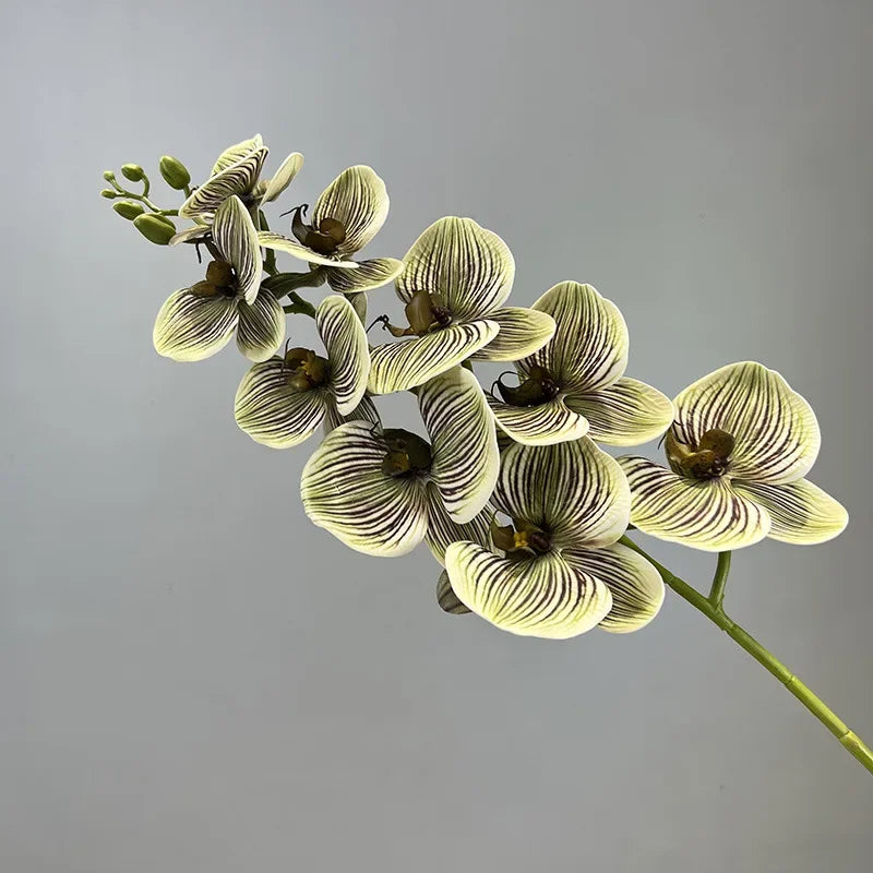 fleurs artificielles orchidée papillon en coton et silicone décoratives - vue 9 sur 12