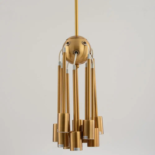 lustre moderne industriel en laiton pour éclairage design - vue 5 sur 9