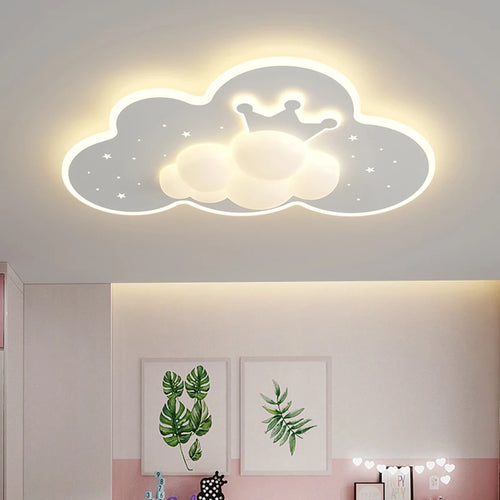 lustre créatif en forme de couronne et nuage pour enfants - vue 5 sur 8