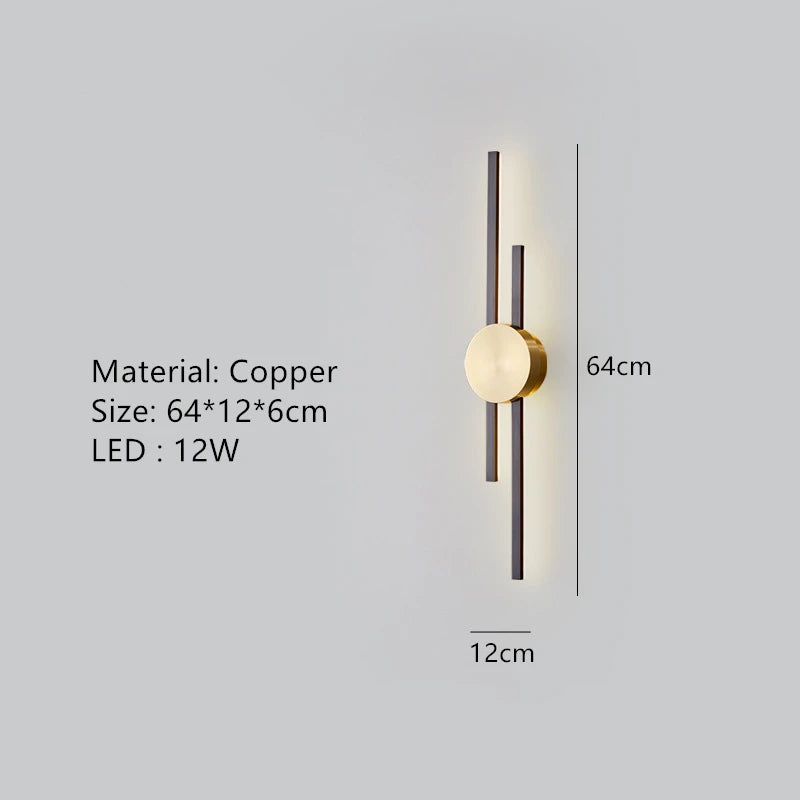 applique murale minimaliste en laiton led pour restaurant - vue 15 sur 18