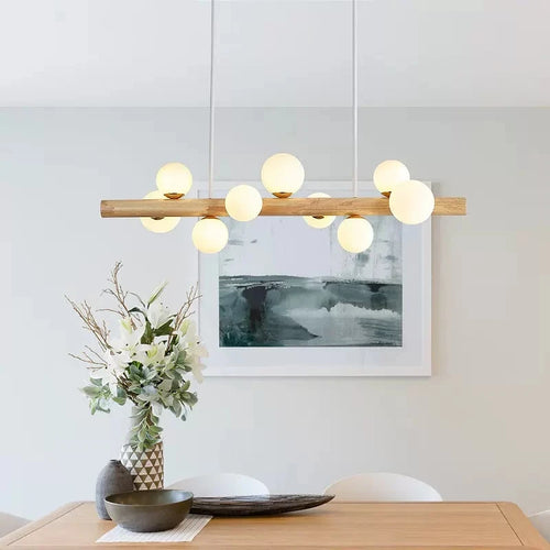 suspension bois minimaliste led style moderne - vue 4 sur 13