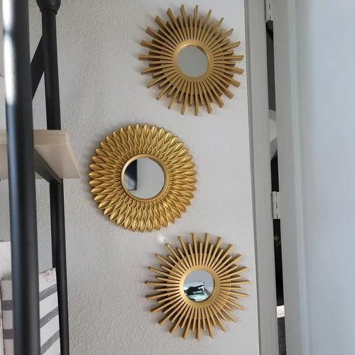 lot de 3 miroirs décoratifs en forme de tournesol pour décoration intérieure - vue 2 sur 7