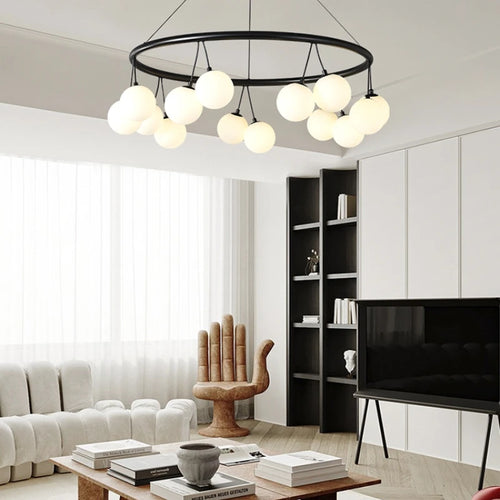 lustre led moderne en verre pour décoration intérieure - vue 4 sur 9