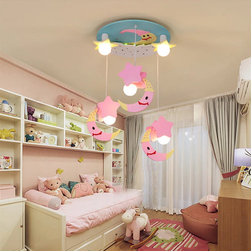 plafonnier lune kawaii pour chambre fille design scandinave moderne - vue 3 sur 8