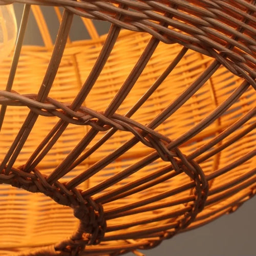 suspension en rotin tissé style wabi sabi pour décoration intérieure - vue 6 sur 10