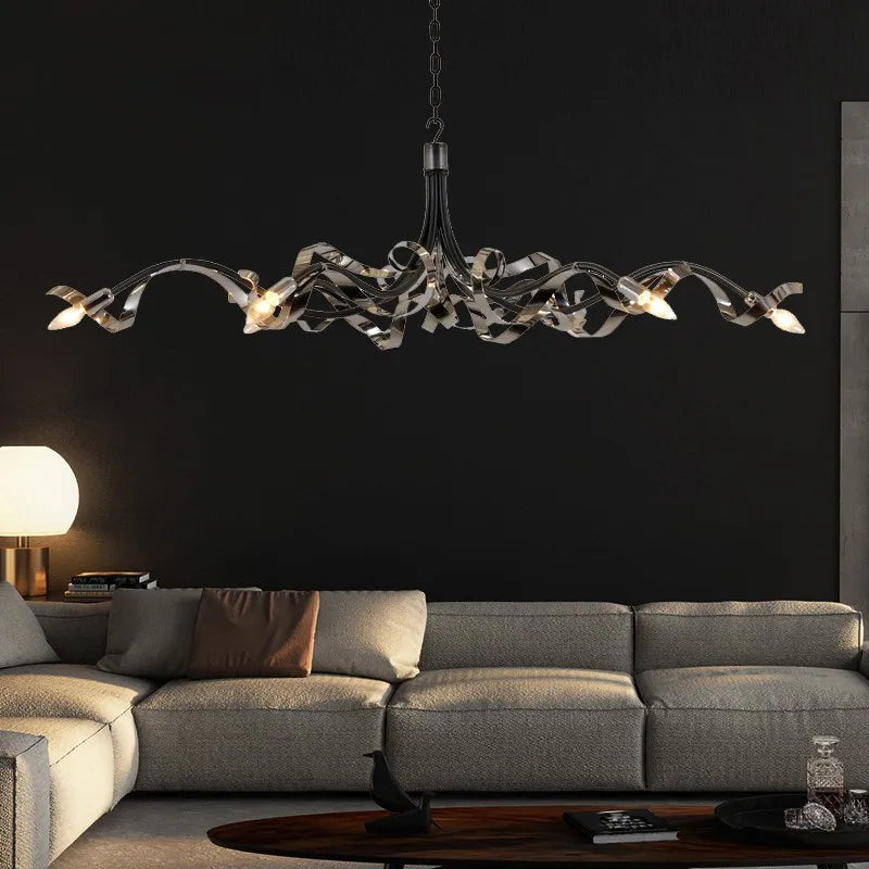 lustre postmoderne de luxe en acier inoxydable simple et personnalisé - vue 3 sur 8