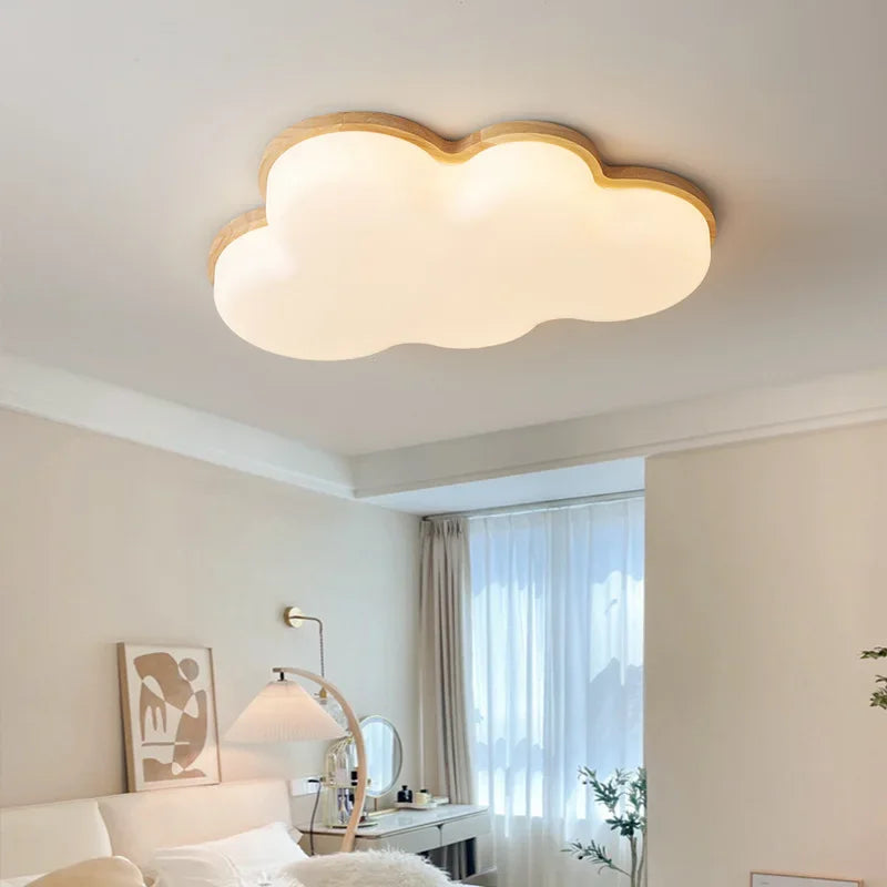 Plafonnier nordique en bois massif pour chambre à coucher - vue 3 sur 12